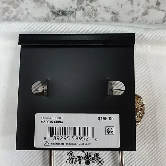 COACH Signature Heart Lollipop Drop Earrings NWT - Picture 5 of 10